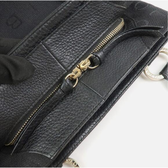 💎✨Beautiful✨💎Authentic BVLGARI Logo Mania Canvas Leather 2Way Bag Shoulder Bag - Picture 10 of 15